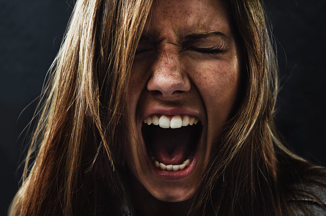 angry woman screaming